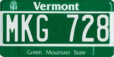 VT license plate MKG728
