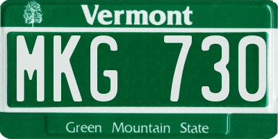 VT license plate MKG730