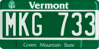 VT license plate MKG733
