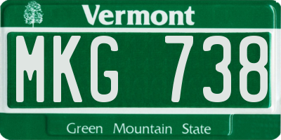 VT license plate MKG738