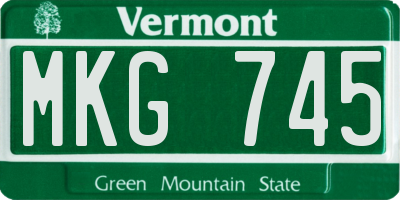 VT license plate MKG745