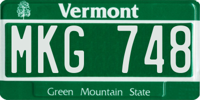 VT license plate MKG748