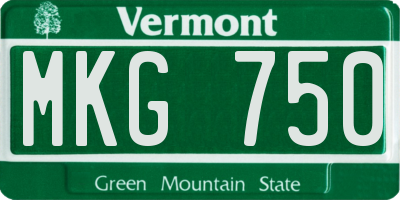 VT license plate MKG750