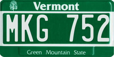 VT license plate MKG752
