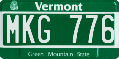 VT license plate MKG776