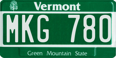 VT license plate MKG780