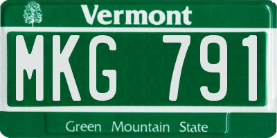 VT license plate MKG791