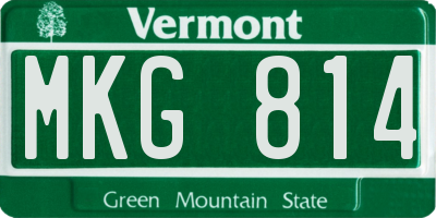 VT license plate MKG814