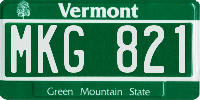 VT license plate MKG821