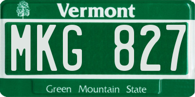 VT license plate MKG827