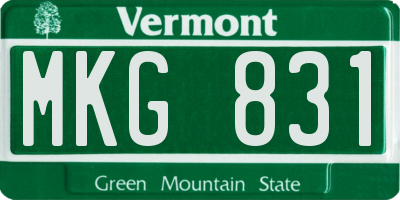 VT license plate MKG831