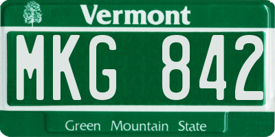VT license plate MKG842