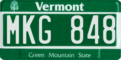 VT license plate MKG848