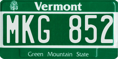 VT license plate MKG852