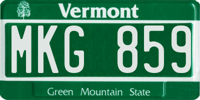 VT license plate MKG859