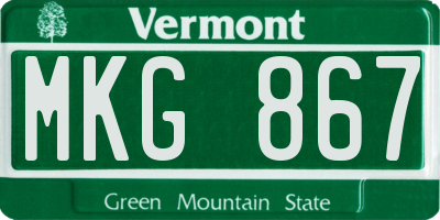 VT license plate MKG867