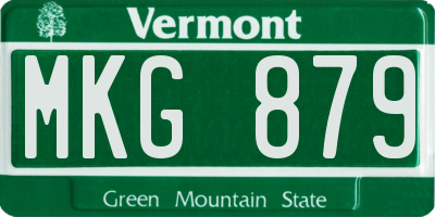 VT license plate MKG879