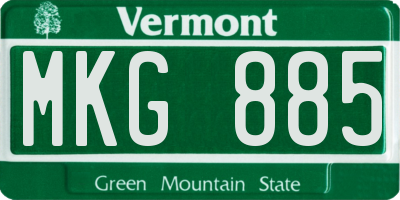 VT license plate MKG885