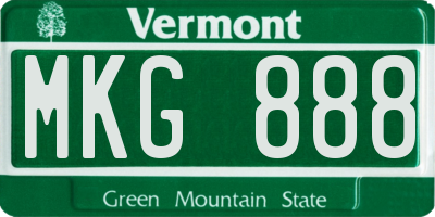 VT license plate MKG888
