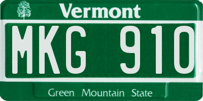 VT license plate MKG910