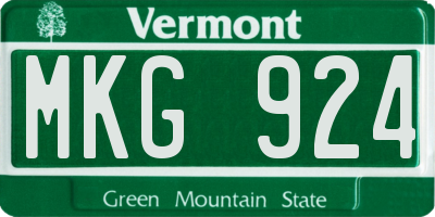 VT license plate MKG924