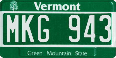 VT license plate MKG943