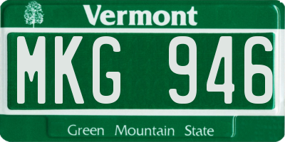 VT license plate MKG946