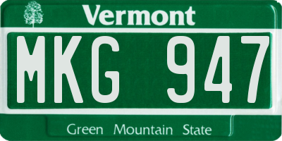 VT license plate MKG947