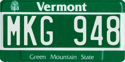 VT license plate MKG948