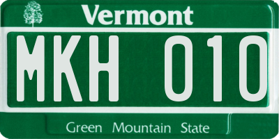 VT license plate MKH010