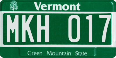 VT license plate MKH017