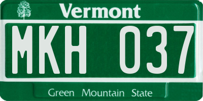 VT license plate MKH037