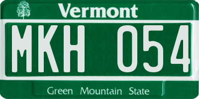 VT license plate MKH054