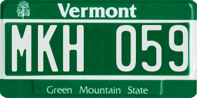 VT license plate MKH059