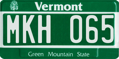 VT license plate MKH065