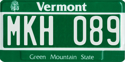 VT license plate MKH089