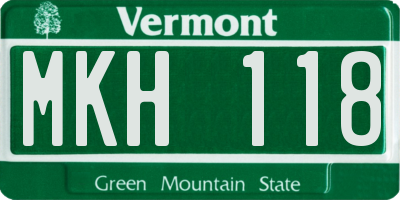 VT license plate MKH118