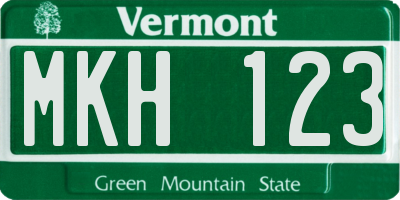 VT license plate MKH123