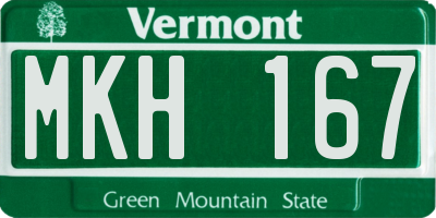 VT license plate MKH167