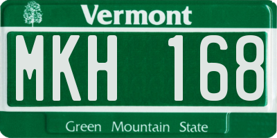 VT license plate MKH168