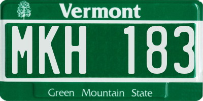 VT license plate MKH183