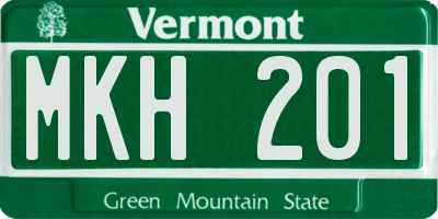 VT license plate MKH201