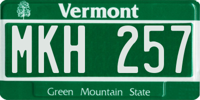 VT license plate MKH257