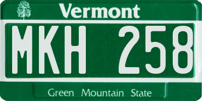 VT license plate MKH258