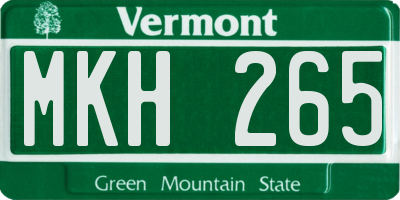 VT license plate MKH265