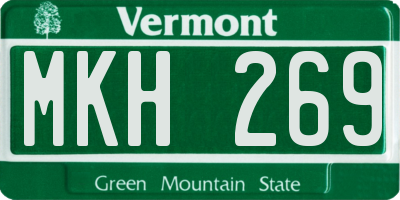 VT license plate MKH269