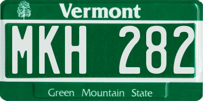 VT license plate MKH282
