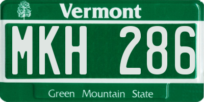 VT license plate MKH286