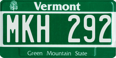 VT license plate MKH292