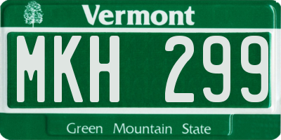 VT license plate MKH299